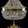Casa Padrino Luxus Barock Kristall Tischleuchte Gold Ø 24 x H. 34 cm - Prunkvolle Hockerleuchte mit Böhmischem Kristallglas - Barock Kristall Leuchten