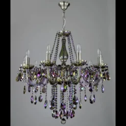 Casa Padrino Luxus Barock Kristall Kronleuchter Silber Ø 75 x H. 75 cm - Prunkvolle Messing Kronleuchter mit böhmischem Kristallglas - Barock Möbel - Edel & Prunkvoll