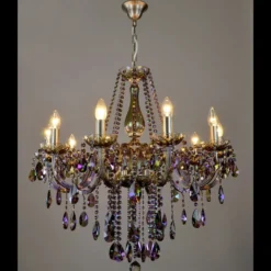 Casa Padrino Luxus Barock Kristall Kronleuchter Silber Ø 75 x H. 75 cm - Prunkvolle Messing Kronleuchter mit böhmischem Kristallglas - Barock Möbel - Edel & Prunkvoll