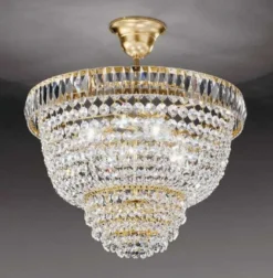 Casa Padrino Luxus Barock Kristall Hängeleuchte Gold Ø 33 cm - Made in Italy
