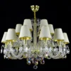 Casa Padrino Luxus Barock Kristall Kronleuchter Gold Ø 88 x H. 65 cm - Prunkvolle Messing Kronleuchter mit böhmischem Kristallglas - Barock Möbel - Edel & Prunkvoll