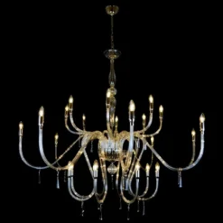 Casa Padrino Luxus Barock Kristall Kronleuchter Silber Ø 160 x H. 140 cm - Prunkvolle Messing Kronleuchter mit böhmischem Kristallglas - Barock Möbel - Edel & Prunkvoll