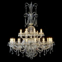 Casa Padrino Luxus Barock Kristall Kronleuchter Silber Ø 118 x H. 155 cm - Prunkvolle Messing Kronleuchter mit böhmischem Kristallglas - Barock Möbel - Edel & Prunkvoll