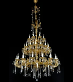 Casa Padrino Luxus Barock Kristall Kronleuchter Gold Ø 120 x H. 250 cm - Prunkvolle Messing Kronleuchter mit böhmischem Kristallglas - Barock Möbel - Edel & Prunkvoll