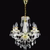 Casa Padrino Luxus Barock Kristall Kronleuchter Gold Ø 50 x H. 54 cm - Prunkvolle Messing Kronleuchter mit böhmischem Kristallglas - Barock Möbel - Edel & Prunkvoll