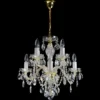 Casa Padrino Luxus Barock Kristall Kronleuchter Gold Ø 48 x H. 50 cm - Prunkvolle Messing Kronleuchter mit böhmischem Kristallglas - Barock Möbel - Edel & Prunkvoll