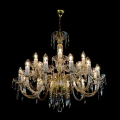 Casa Padrino Luxus Barock Kristall Kronleuchter Gold Ø 78 x H. 72 cm - Prunkvolle Messing Kronleuchter mit böhmischem Kristallglas - Barock Möbel - Edel & Prunkvoll