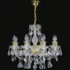 Casa Padrino Luxus Barock Kristall Kronleuchter Gold Ø 56 x H. 50 cm - Prunkvolle Messing Kronleuchter mit böhmischem Kristallglas - Barock Möbel - Edel & Prunkvoll