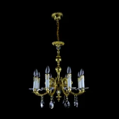 Casa Padrino Luxus Barock Kristall Kronleuchter Gold Ø 55 x H. 60 cm - Prunkvolle Messing Kronleuchter mit böhmischem Kristallglas - Barock Möbel - Edel & Prunkvoll