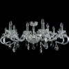 Casa Padrino Luxus Barock Kristall Deckenleuchte Silber Ø 107 x H. 42 cm - Prunkvolle Messing Deckenleuchte mit böhmischem Kristallglas - Barock Möbel - Edel & Prunkvoll