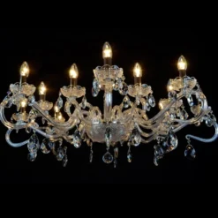 Casa Padrino Luxus Barock Kristall Deckenleuchte Silber Ø 107 x H. 42 cm - Prunkvolle Messing Deckenleuchte mit böhmischem Kristallglas - Barock Möbel - Edel & Prunkvoll