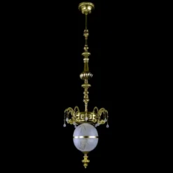 Casa Padrino Luxus Barock Kristall Kronleuchter Gold Ø 27 x H. 110 cm - Prunkvolle Messing Kronleuchter mit böhmischem Kristallglas - Barock Möbel - Edel & Prunkvoll