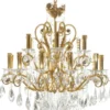 Casa Padrino Luxus Barock Kristall Kronleuchter Gold Ø 90 x H. 75 cm - Prunkvoller Messing Kronleuchter mit edlem Kristallglas - Edel & Prunkvoll