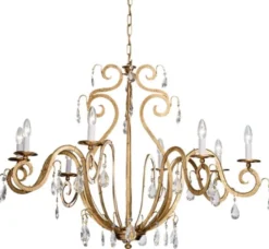 Casa Padrino Luxus Barock Kristall Kronleuchter Gold Ø 100 x H. 70 cm - Barock & Jugendstil Wohnzimmer Kronleuchter