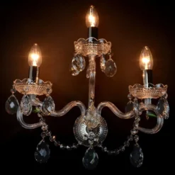 Casa Padrino Luxus Barock Kristall Wandleuchte Silber 38 x 18 x H. 36 cm - Prunkvolle Messing Wandleuchte mit böhmischem Kristallglas - Barock Möbel - Edel & Prunkvoll