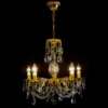 Casa Padrino Luxus Barock Kristall Kronleuchter Gold Ø 55 x H. 52 cm - Prunkvolle Messing Kronleuchter mit böhmischem Kristallglas - Barock Möbel - Edel & Prunkvoll