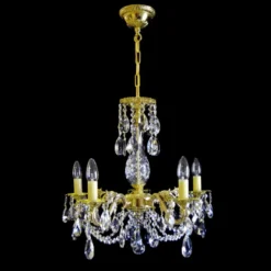 Casa Padrino Luxus Barock Kristall Kronleuchter Gold Ø 55 x H. 52 cm - Prunkvolle Messing Kronleuchter mit böhmischem Kristallglas - Barock Möbel - Edel & Prunkvoll