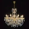 Casa Padrino Luxus Barock Kristall Kronleuchter Gold Ø 70 x H. 65 cm - Prunkvolle Messing Kronleuchter mit böhmischem Kristallglas - Barock Möbel - Edel & Prunkvoll