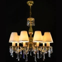 Casa Padrino Luxus Barock Kristall Kronleuchter Gold Ø 70 x H. 65 cm - Prunkvolle Messing Kronleuchter mit böhmischem Kristallglas - Barock Möbel - Edel & Prunkvoll