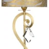 Casa Padrino Luxus Barock Kristall Tischleuchte Gold mit Patina Ø 25 x H. 53 cm - Prunkvolle Barockstil Schreibtischleuchte mit edlem böhmischen Kristallglas - Luxus Qualität - Made in Italy