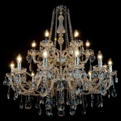 Casa Padrino Luxus Barock Kristall Kronleuchter Silber Ø 92 x H. 95 cm - Prunkvolle Messing Kronleuchter mit böhmischem Kristallglas - Barock Möbel - Edel & Prunkvoll