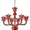 Casa Padrino Luxus Barock Kristallglas Kronleuchter Rot Ø 70 x H. 71 cm - Made in Italy