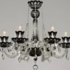 Casa Padrino Luxus Barock Kristall Kronleuchter Schwarz Ø 70 x H. 62 cm - Hotel & Restaurant Kronleuchter - Barock Leuchten - Edel & Prunkvoll