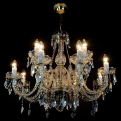 Casa Padrino Luxus Barock Kristall Kronleuchter Silber Ø 78 x H. 60 cm - Prunkvolle Messing Kronleuchter mit böhmischem Kristallglas - Barock Möbel - Edel & Prunkvoll