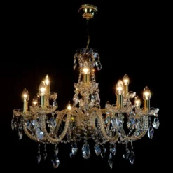 Casa Padrino Luxus Barock Kristall Kronleuchter Silber Ø 78 x H. 60 cm - Prunkvolle Messing Kronleuchter mit böhmischem Kristallglas - Barock Möbel - Edel & Prunkvoll