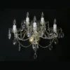 Casa Padrino Luxus Barock Kristall Wandleuchte Gold 53 x 28 x H. 41 cm - Prunkvolle Messing Wandleuchte mit böhmischem Kristallglas - Barock Möbel - Edel & Prunkvoll