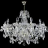Casa Padrino Luxus Barock Kristall Kronleuchter Silber Ø 90 x H. 105 cm - Prunkvolle Messing Kronleuchter mit böhmischem Kristallglas - Barock Möbel - Edel & Prunkvoll