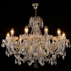 Casa Padrino Luxus Barock Kristall Kronleuchter Silber Ø 90 x H. 105 cm - Prunkvolle Messing Kronleuchter mit böhmischem Kristallglas - Barock Möbel - Edel & Prunkvoll