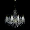 Casa Padrino Luxus Barock Kristall Kronleuchter Gold Ø 70 x H. 61 cm - Prunkvolle Messing Kronleuchter mit böhmischem Kristallglas - Barock Möbel - Edel & Prunkvoll