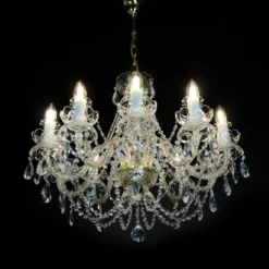 Casa Padrino Luxus Barock Kristall Kronleuchter Gold Ø 70 x H. 61 cm - Prunkvolle Messing Kronleuchter mit böhmischem Kristallglas - Barock Möbel - Edel & Prunkvoll