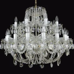 Casa Padrino Luxus Barock Kristall Kronleuchter Gold Ø 80 x H. 66 cm - Prunkvolle Messing Kronleuchter mit böhmischem Kristallglas - Barock Möbel - Edel & Prunkvoll
