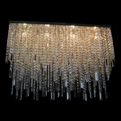 Casa Padrino Luxus Barock Kristall Wandleuchte Silber 160 x 20 x H. 70 cm - Prunkvolle Messing Wandleuchte mit böhmischem Kristallglas - Barock Möbel - Edel & Prunkvoll