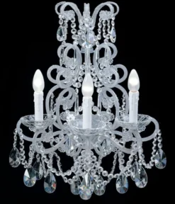 Casa Padrino Luxus Barock Kristall Wandleuchte Weiß 24 x 7 x H. 64 cm - Prunkvolle Barockstil Wandlampe mit hochwertigem Kristallglas - Luxus Qualität - Made in Italy