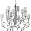 Casa Padrino Luxus Barock Kristall Kronleuchter Silber Ø 95 x H. 75 cm - Prunkvoller Wohnzimmer Kronleuchter im Barockstil - Edel & Prunkvoll