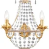 Casa Padrino Luxus Barock Kristall Wandleuchte Gold 36 x 18 x H. 49 cm - Prunkvolle Metall Wandlampe mit hochwertigem Swarovski Kristallglas - Barock Leuchten