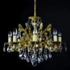 Casa Padrino Luxus Barock Kristall Kronleuchter Gold Ø 56 x H. 54 cm - Prunkvolle Messing Kronleuchter mit böhmischem Kristallglas - Barock Möbel - Edel & Prunkvoll