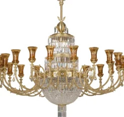 Casa Padrino Luxus Barock Kristall Kronleuchter Gold Ø 190 x H. 180 cm