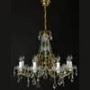 Casa Padrino Luxus Barock Kristall Kronleuchter Gold Ø 65 x H. 48 cm - Prunkvolle Messing Kronleuchter mit böhmischem Kristallglas - Barock Möbel - Edel & Prunkvoll