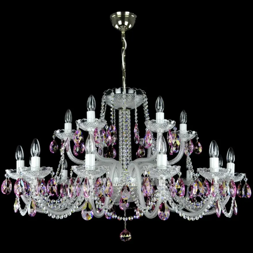 Casa Padrino Luxus Barock Kristall Deckenleuchte Silber Ø 105 x H. 56 cm - Prunkvolle Messing Deckenleuchte mit böhmischem Kristallglas - Barock Möbel - Edel & Prunkvoll