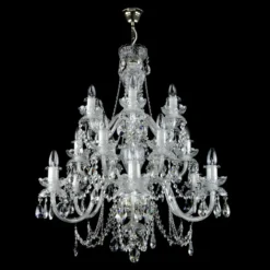 Casa Padrino Luxus Barock Kristall Kronleuchter Gold Ø 82 x H. 95 cm - Prunkvolle Messing Kronleuchter mit böhmischem Kristallglas - Barock Möbel - Edel & Prunkvoll