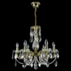 Casa Padrino Luxus Barock Kristall Kronleuchter Gold Ø 54 x H. 52 cm - Prunkvolle Messing Kronleuchter mit böhmischem Kristallglas - Barock Möbel - Edel & Prunkvoll