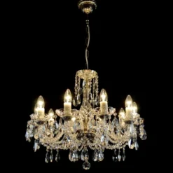 Casa Padrino Luxus Barock Kristall Kronleuchter Silber Ø 62 x H. 53 cm - Prunkvolle Messing Kronleuchter mit böhmischem Kristallglas - Barock Möbel - Edel & Prunkvoll