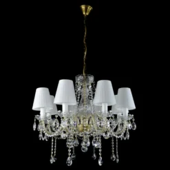 Casa Padrino Luxus Barock Kristall Kronleuchter Silber Ø 67 x H. 56 cm - Prunkvolle Messing Kronleuchter mit böhmischem Kristallglas - Barock Möbel - Edel & Prunkvoll