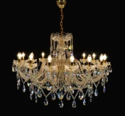 Casa Padrino Luxus Barock Kristall Kronleuchter Gold Ø 114 x H. 75 cm - Prunkvolle Messing Kronleuchter mit böhmischem Kristallglas - Barock Möbel - Edel & Prunkvoll