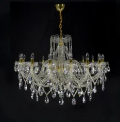 Casa Padrino Luxus Barock Kristall Kronleuchter Gold Ø 114 x H. 75 cm - Prunkvolle Messing Kronleuchter mit böhmischem Kristallglas - Barock Möbel - Edel & Prunkvoll