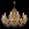 Casa Padrino Luxus Barock Kristall Kronleuchter Gold Ø 77 x H. 47 cm - Prunkvolle Messing Kronleuchter mit böhmischem Kristallglas - Barock Möbel - Edel & Prunkvoll
